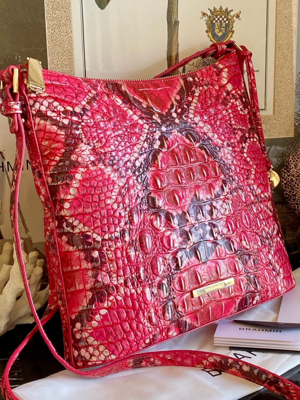 ❤️💕❤️EXCLUSIVE Brahmin  Katherine Crown Of Hearts Ombre Melbourne Crossbody